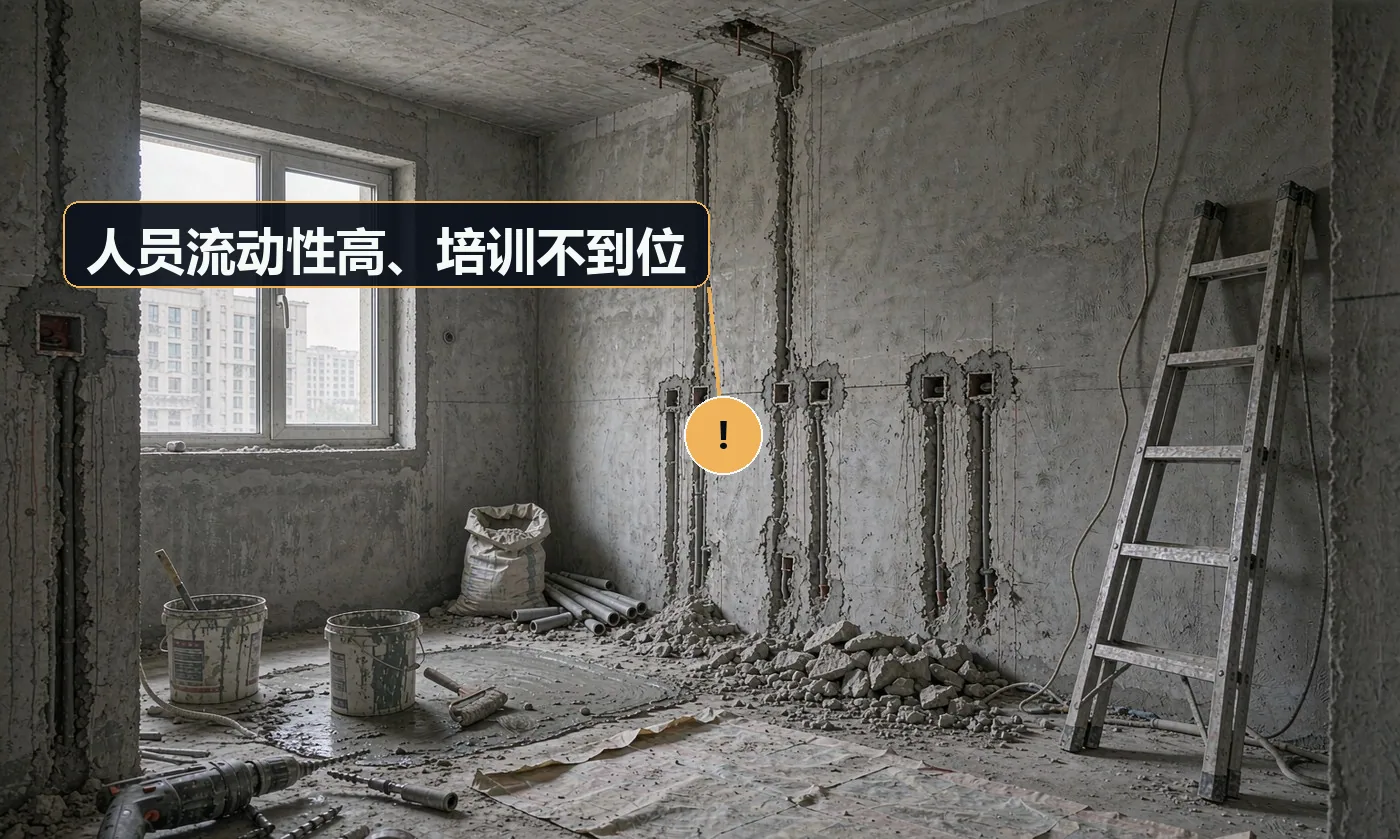 现象:同一家门店,不同保洁员水平差很多;客诉集中在新人。原因:无标准培训与上岗认证;旺季临时招人直接上岗