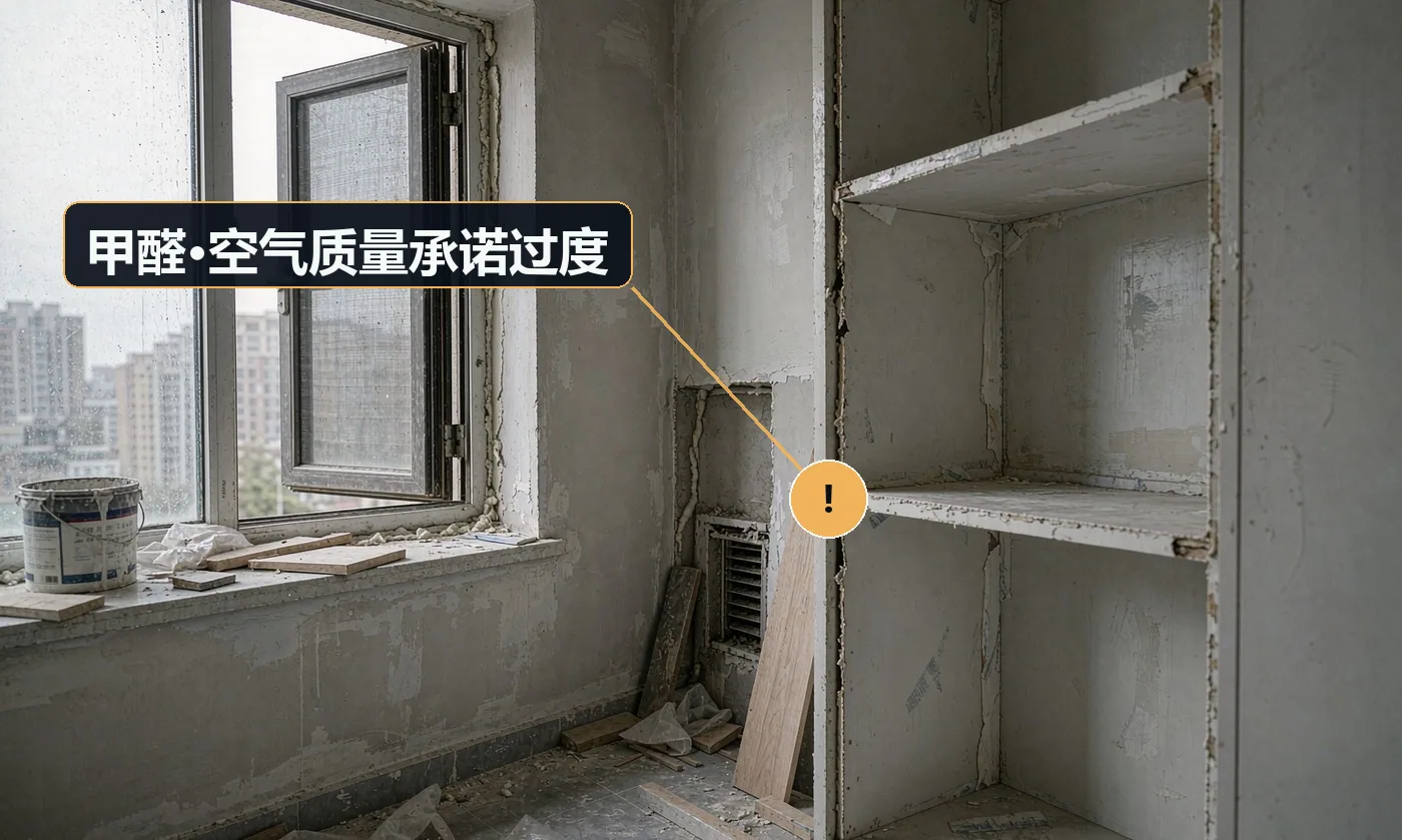 现象:承诺「除甲醛达标」,复测超标,客户要求退款并索赔。原因:把清洁类服务包装成治理承诺;未按 GB 50325-2020 与 GB/T 18883-2022 区分口径;用自测仪数据充当依据