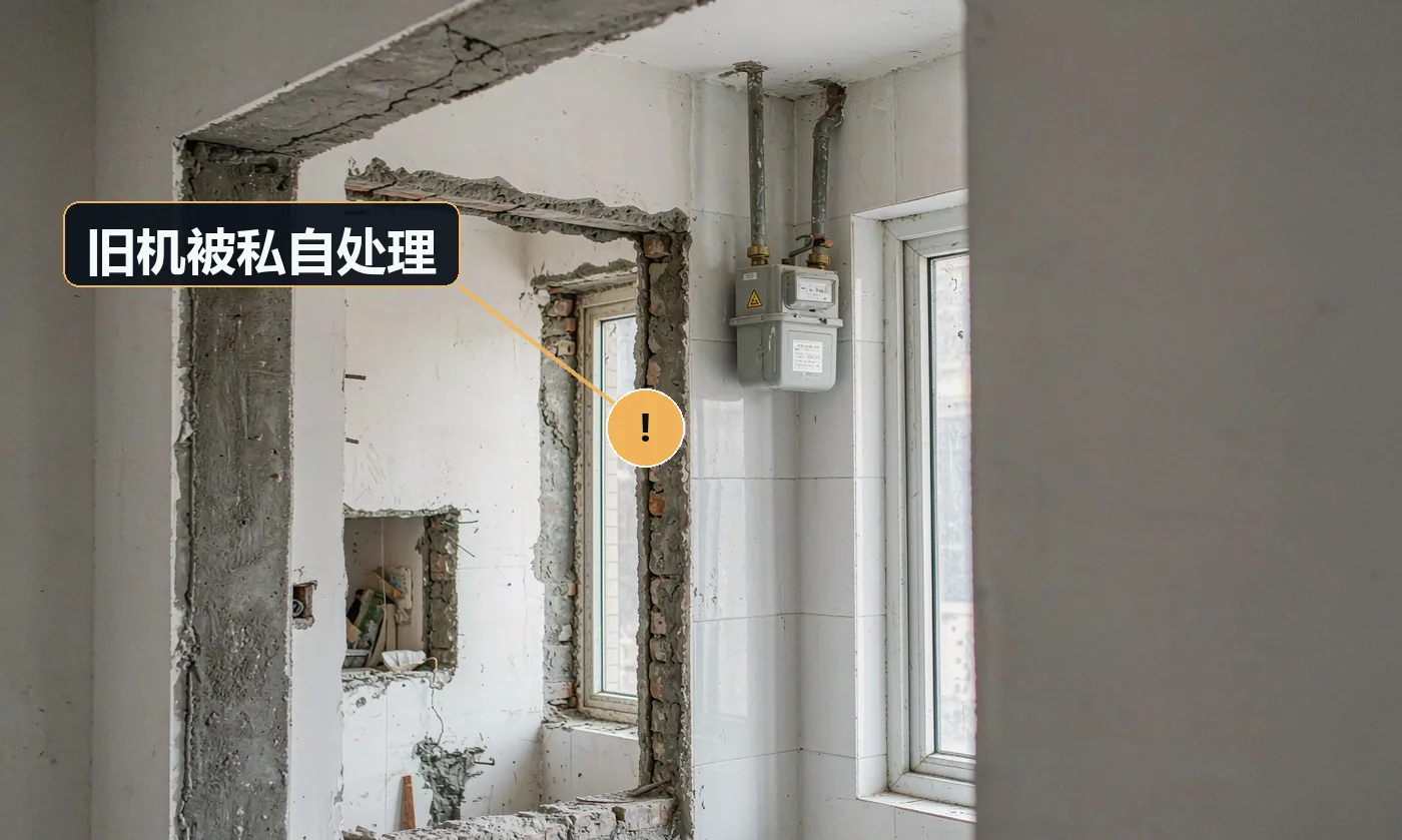 现象:客户想留旧机却被师傅当废品卖掉。原因:拆旧前未与客户确认旧机归属