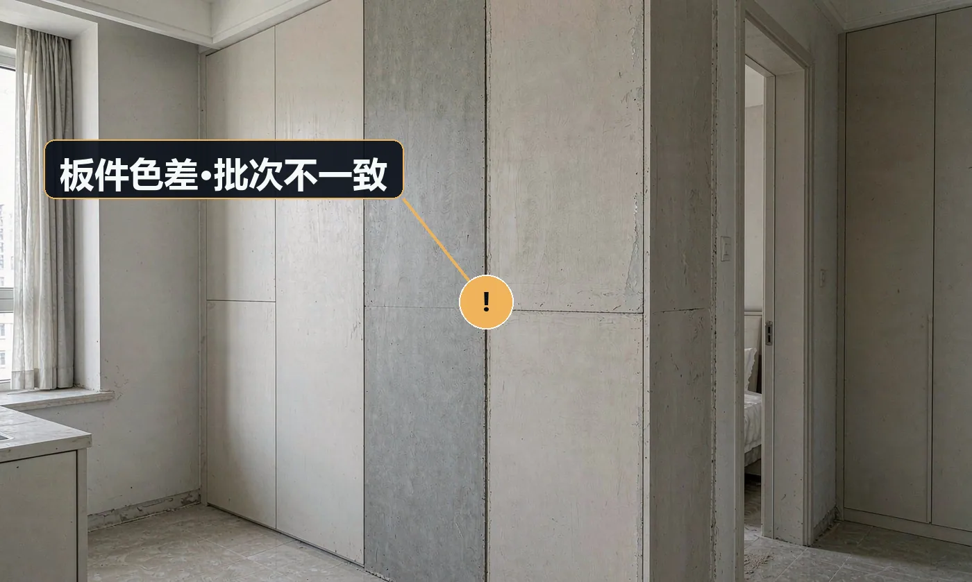 现象:同一套家具不同部件颜色深浅不一。原因:分批生产或不同批次混发;未到货核对