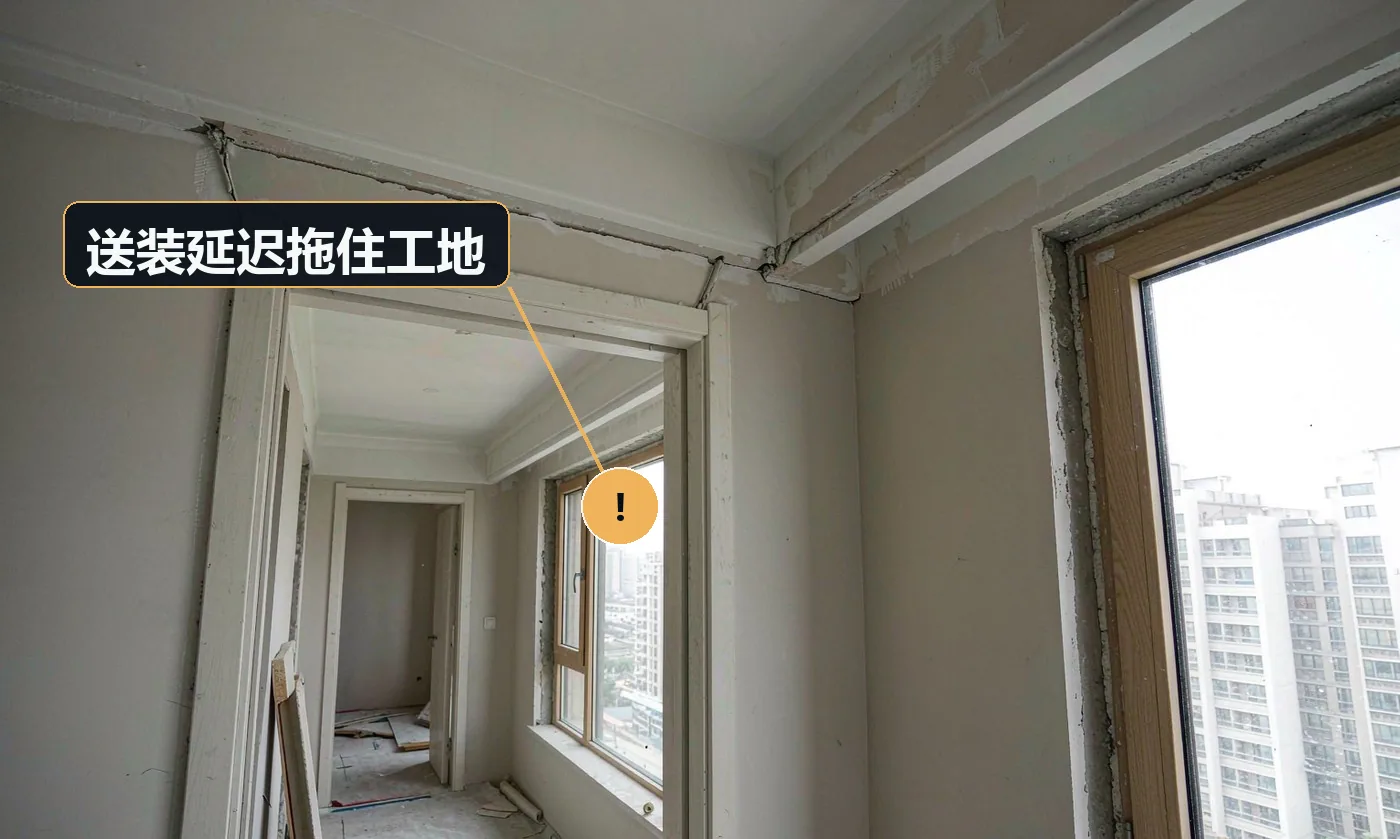 现象:家具没到,工地无法收尾,其他工种干等。原因:未确认到货日期;安装排期与施工计划脱节