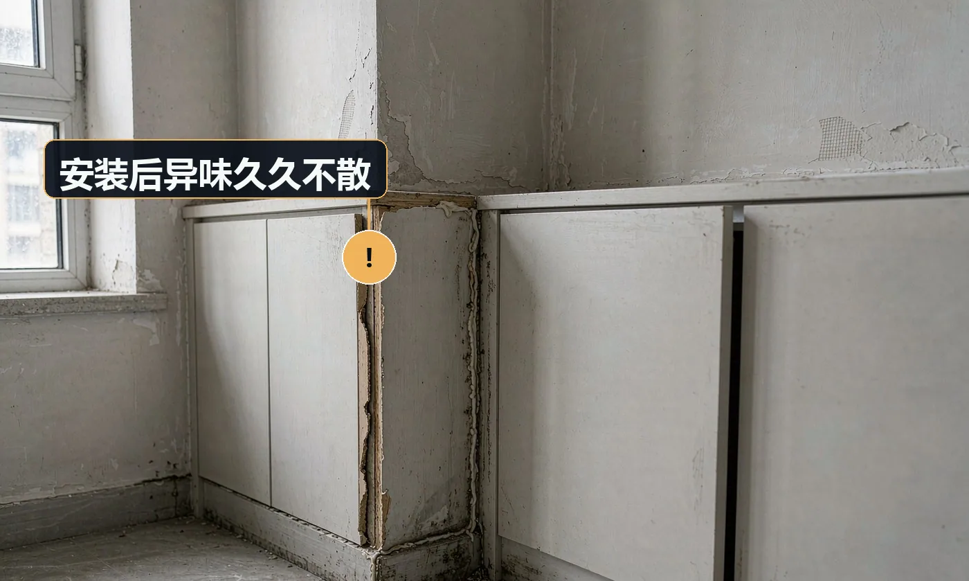 现象:家具入户一个多月仍气味明显。原因:板材与胶的释放周期长;空间通风不足;添置密度过高