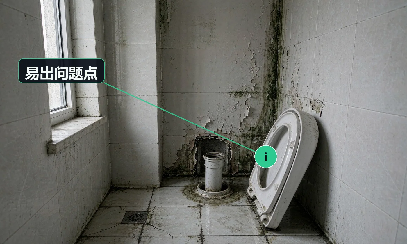 易出问题点:坑距不符装不上,或装完与墙留一条难看的缝;法兰圈没装正、密封不严,导致返味与渗水到楼下