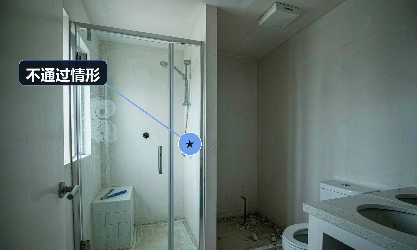 不通过情形:试压不合格或接口渗漏:立即返工,未合格前不得交付;闭水试验不合格:重做防水并复测,费用与工期损失由施工方承担