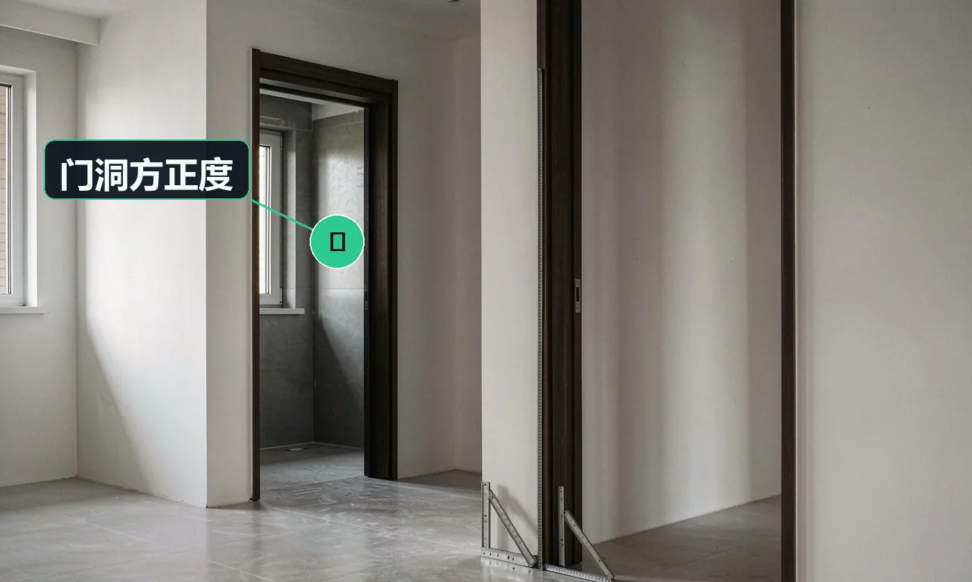 检查方式:直角尺 + 卷尺量对角线。合格标准:宽、高、对角线三项均在允许偏差内,无大小头