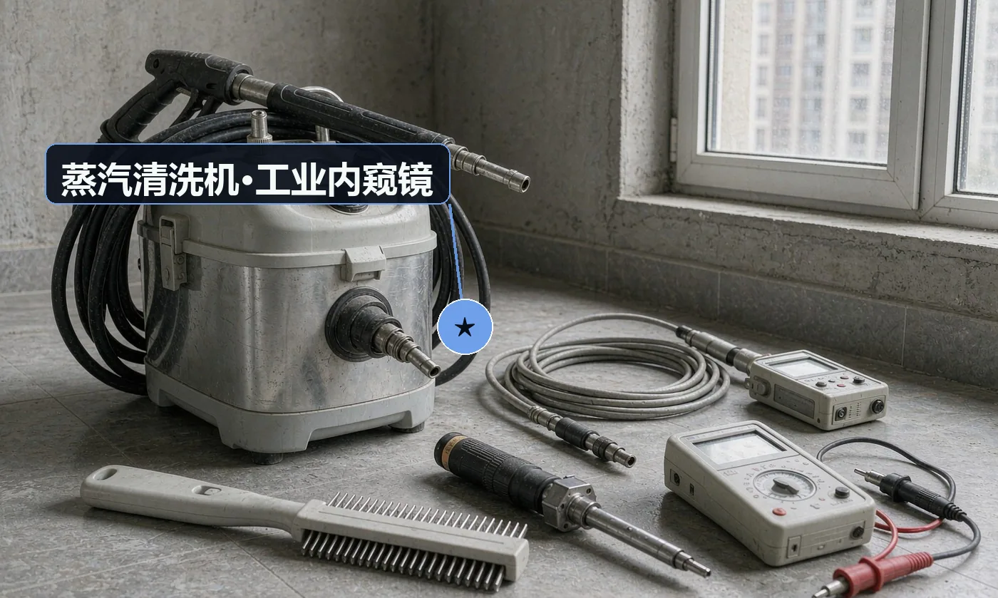 验收工具:蒸汽清洗机;工业内窥镜