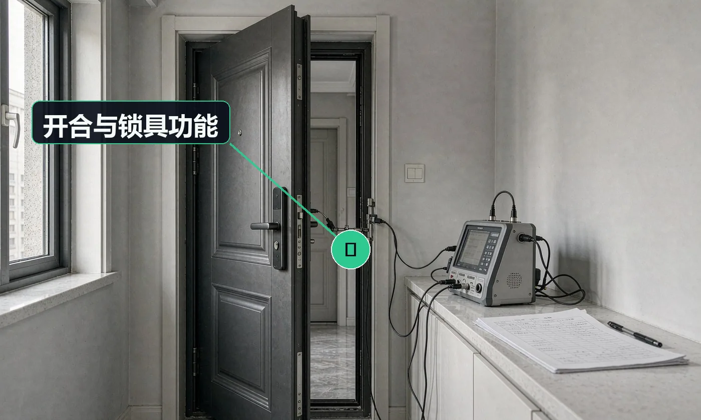 检查方式:逐项操作(含锁点)。合格标准:开合顺畅无异响;锁点全部到位,智能锁功能正常
