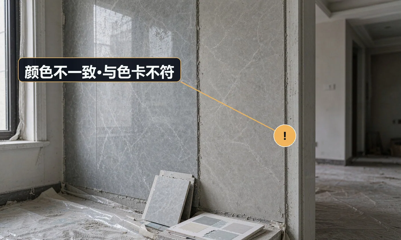 现象:刷出来比色卡深或浅,或不同房间颜色不一样。原因:不同批次;现场调色比例凭手感;光线与色卡对比环境不同