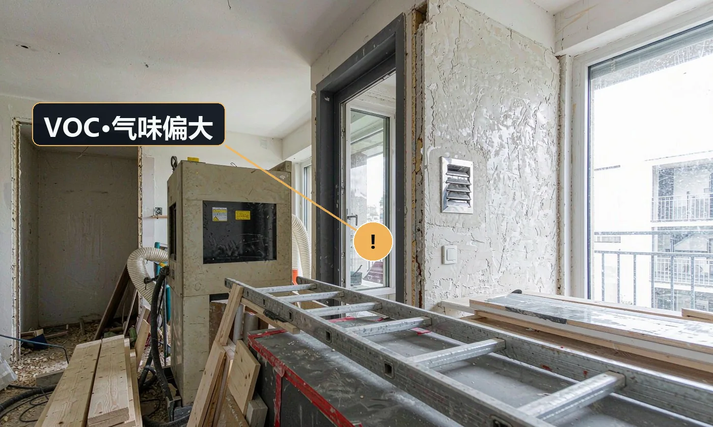 现象:施工后气味久久不散,客户担心环保。原因:产品 VOC 偏高或使用了含溶剂的辅料;底涂封闭不到位