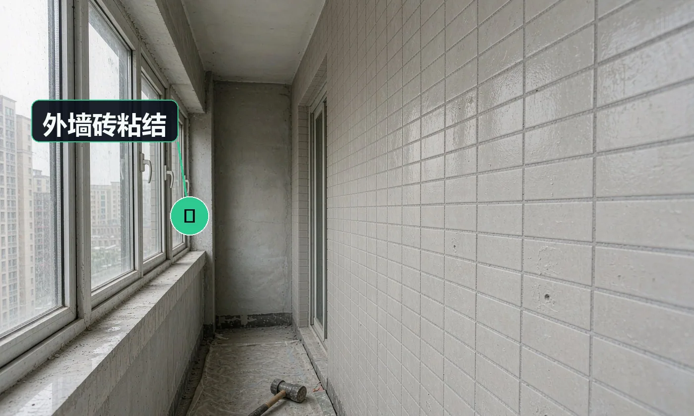 检查方式:空鼓锤全数敲击 + 拉拔测试(按需)。合格标准:空鼓率为 0,粘结强度满足要求